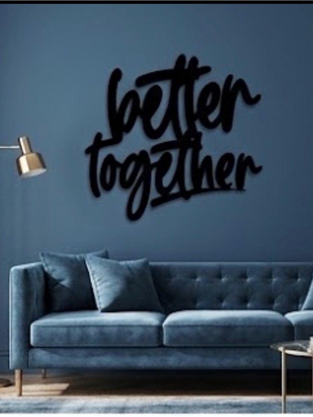 Better Together Script Wall Art - Black